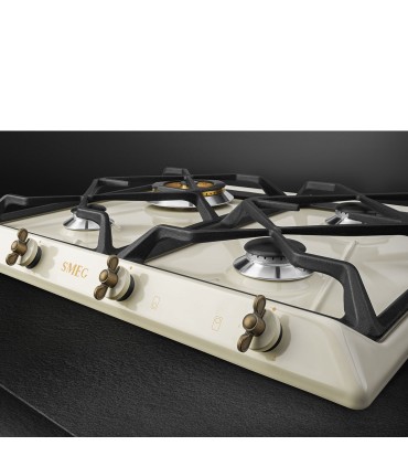 Smeg SRV864POGH Encimera de Gas Colonial, 60 cm, color Crema