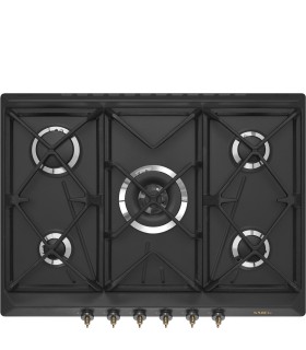 Smeg SRV876AOGH Encimera de Gas Colonial, 60 cm, color antracita