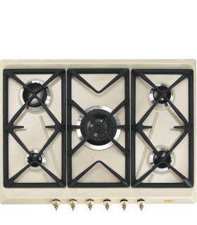 Smeg SRV876POGH Encimera de Gas Colonial, 60 cm, color Crema