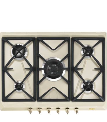 Smeg SRV876POGH Encimera de Gas Colonial, 60 cm, color Crema