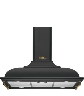Smeg KCI19AOE Campana de isla Cortina, 90 cm, color antracita