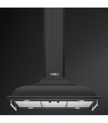 Smeg KCI19AOE Campana de isla Cortina, 90 cm, color antracita