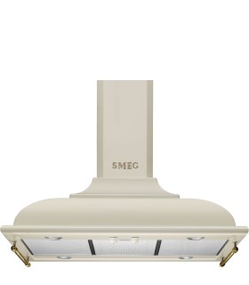 Smeg KCI19POE Campana de isla Cortina, 90 cm, color Crema