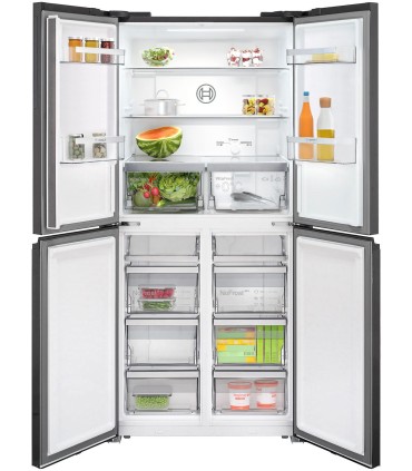 Bosch KMC85LBEA Serie 4, Frigorífico Multipuerta con puertas de cristal, 189.5 x 85.5 cm, Negro