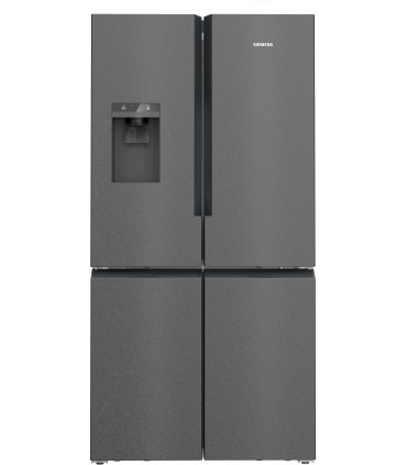 Siemens KF96DAXEA iQ500, Frigorífico Multipuerta con toma de agua, 183 x 90.5 cm, Acero negro antihuellas