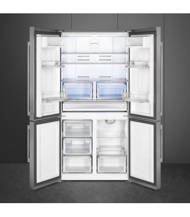 Smeg FQ60XDE Frigorífico 4 puertas, Total No Frost, Efecto Inox, 182 x 90,8 cm