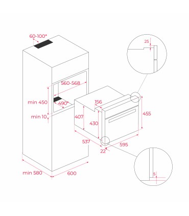 Teka HLC 8440 C Horno compacto con microondas Multifunción SurroundTemp con sistema HydroClean de 45 cm, Blanco, Serie Maestro