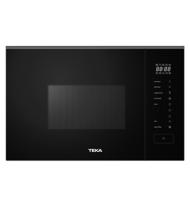 Teka MLEG 820 FI BK Microondas + grill integrable, plato giratorio integrado, acabado Cristal Full Black, Negro, Serie Maestro
