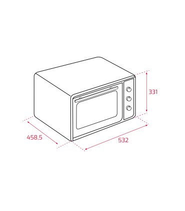 Teka Grandchef FSO 424 Horno de sobremesa de 36,6 L de capacidad con grill, Acero inoxidable antihuellas, Serie Easy