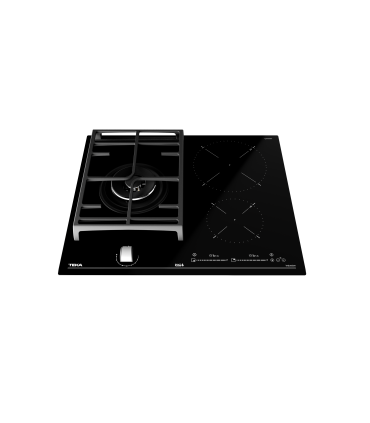 Teka JZC 63312 ABN Placa Hybrid Inducción y Gas de 60 cm con funciones directas y 3 zonas, Negro, Serie Maestro