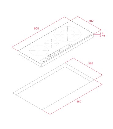 Teka IZC 93320 MST Placa Inducción de 90 cm con control táctil MultiSlider y 3 zonas de cocinado, Negro, Serie Maestro