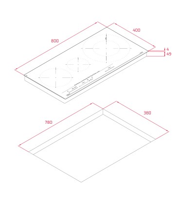Teka IZC 83620 MST Placa Inducción de 80 cm con control táctil MultiSlider y 3 zonas de cocinado, Negro, Serie Maestro