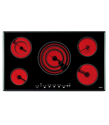 Teka TR 951 Vitrocerámica de 90 cm con 5 zonas con Touch Control, Negro, Serie Maestro
