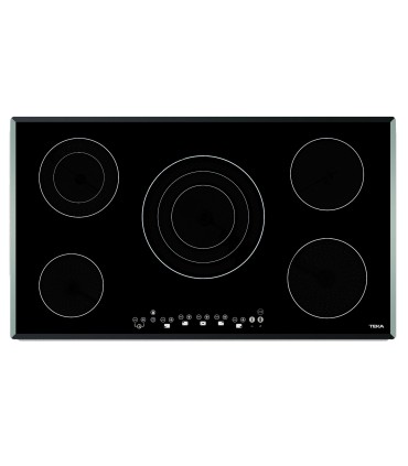 Teka TR 951 Vitrocerámica de 90 cm con 5 zonas con Touch Control, Negro, Serie Maestro
