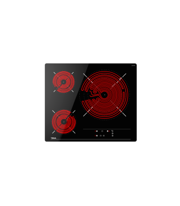 Teka TBC 63632 TTC Placa vitrocerámica de 60 cm con 3 zonas de cocinado, Negro, Serie Maestro