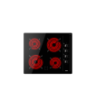 Teka TBC 64000 XFL Placa vitrocerámica de 60 cm con 4 zonas y mandos laterales, Negro, Serie Easy