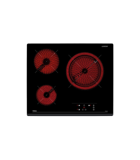 Teka TZ 6315 Vitrocerámica de 60 cm con 3 zonas con Touch Control, Negro, Serie Easy