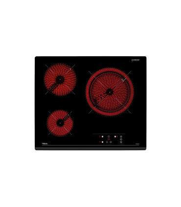 Teka TZ 6315 Vitrocerámica de 60 cm con 3 zonas con Touch Control, Negro, Serie Easy