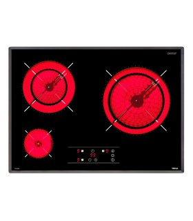 Teka TR 5300 Vitrocerámica de 60 cm y fondo de 43,5 cm con 3 zonas con Touch Control, Negro, Serie Total