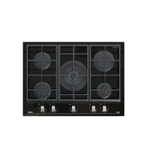 Teka GZC 75330 XBN Placa cristal gas de 70 cm con función ExactFlame, gas natural, Negro, Serie Maestro