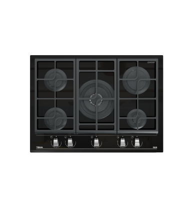 Teka GZC 75330 XBN Placa cristal gas de 70 cm con función ExactFlame, gas natural, Negro, Serie Maestro
