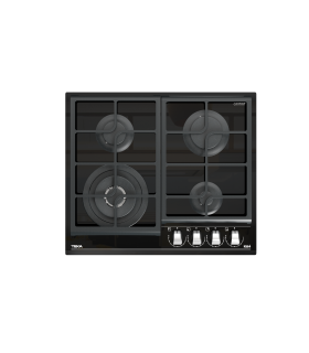 Teka GZC 64320 XBN Placa cristal gas de 60 cm con función ExactFlame, gas natural, Negro, Serie Maestro