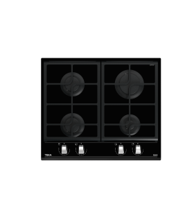 Teka GZC 64300 XBN Placa cristal gas de 60 cm con función ExactFlame, gas natural, Negro, Serie Maestro