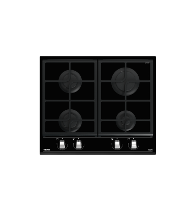 Teka GZC 64300 XBN Placa cristal gas de 60 cm con función ExactFlame, gas natural, Negro, Serie Maestro