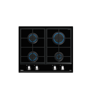 Teka GZC 64300 XBN Placa cristal gas de 60 cm con función ExactFlame, gas natural, Negro, Serie Maestro