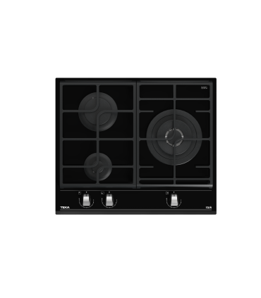 Teka GZC 63310 XBN Placa Cristal Gas de 60 cm con función ExactFlame, gas natural, Negro, Serie Maestro