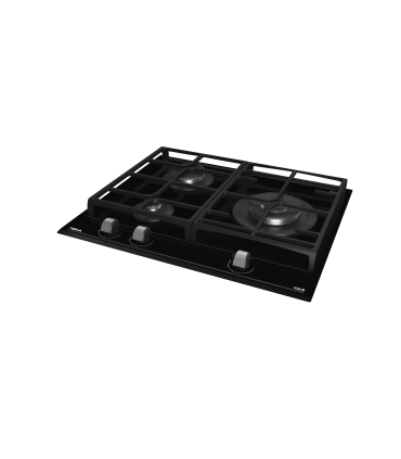 Teka GZC 63310 XBN Placa Cristal Gas de 60 cm con función ExactFlame, gas natural, Negro, Serie Maestro