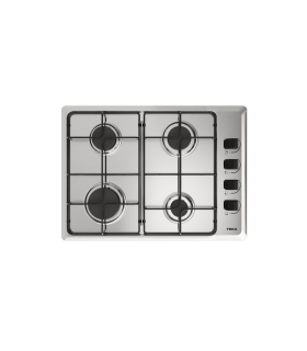 Teka HLX 540 KL Placa de gas natural de 60 cm y fondo de 43,5 cm con 4 fuegos, Acero inoxidable, Serie Easy