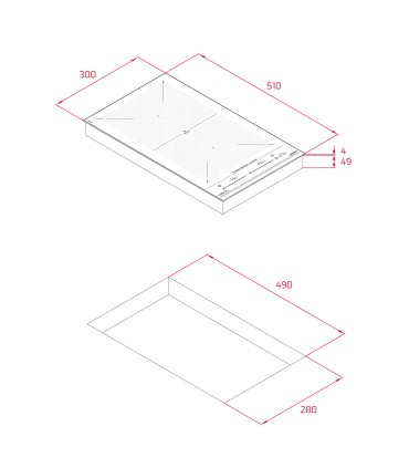Teka IZF 32400 MSP Placa Modular de inducción Flex de 30 cm y 2 zonas de cocinado, Negro, Serie Maestro