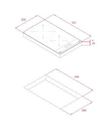 Teka IBC 32000 TTC Placa modular de inducción de 30 cm con 2 zonas de cocinado, Negro, Serie Easy