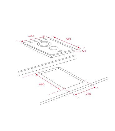Teka TZC 32320 TTC Placa vitrocerámica modular de 30 cm Serie VarioPro con 2 zonas y Touch Control, Negro, Serie Total