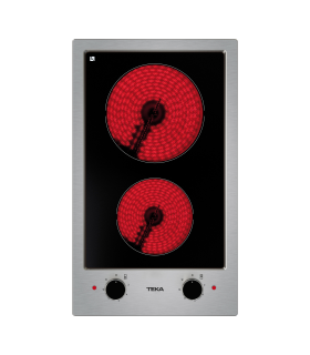 Teka EFX 30.1 2H Placa Modular Vitrocerámica de 30 cm con 2 zonas de cocción, Acero inoxidable, Serie Easy
