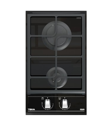 Teka GZC 32300 XB Placa Cristal Gas Modular de 30 cm con función ExactFlame, gas butano, Negro, Serie Maestro