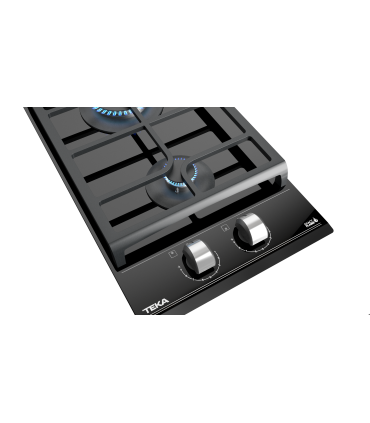 Teka GZC 32300 XB Placa Cristal Gas Modular de 30 cm con función ExactFlame, gas butano, Negro, Serie Maestro