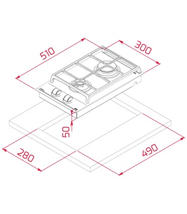 Teka GZC 32300 XB Placa Cristal Gas Modular de 30 cm con función ExactFlame, gas butano, Negro, Serie Maestro