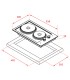 Teka EFX 30.1 2P Placa Modular de 30 cm con 2 placas eléctricas blindadas, Acero inoxidable, Serie Easy