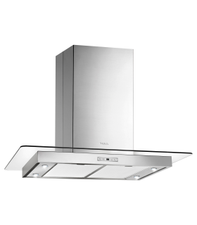 Teka DG3 985 Isla Campana de isla de 90 cm con ala de cristal y motor ECOPOWER, Acero inoxidable, Serie Total