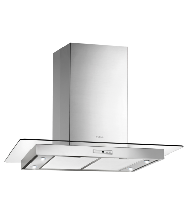 Teka DG3 985 Isla Campana de isla de 90 cm con ala de cristal y motor ECOPOWER, Acero inoxidable, Serie Total