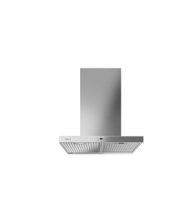 Teka DSH 686 Campana decorativa de pared de 60 cm con display blanco, 4 velocidades y EcoPower, Acero inoxidable, Serie Total