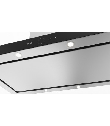 Teka DPL 1185 Campana de isla de 110 cm con aspiración perimetral Contour, Touch Control y motor ECOPOWER, Negro, Serie Maestro