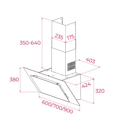 Teka DVT Pro 98660 TBS Campana decorativa vertical de 90 cm de aspiración perimetral y función FreshAir, Blanco, Serie Maestro