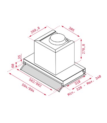 Teka Integra 96750 POS Campana integrable de 90 cm, Acero inoxidable, Serie Maestro