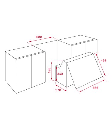 Teka NR1 63020 SOS Campana integrable de 60 cm con 3 velocidades, Blanco, Serie Easy