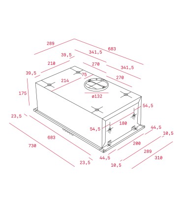 Teka GFH 73 Campana de Integración de 73 cm con motor de doble turbina, Acero inoxidable, Serie Easy