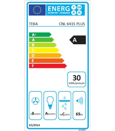 Teka CNL 6415 PLUS Campana Extensible de 60 cm con motor EcoPower y con 5+1 velocidades, Blanco, Serie Total