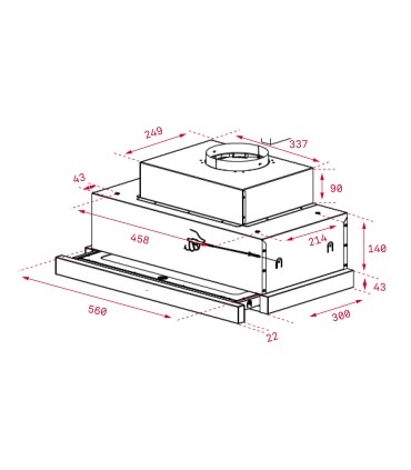Teka CNL 6610 Campana Extensible de integración de 60 cm en acero inoxidable antihuellas, Acero inoxidable, Serie Total